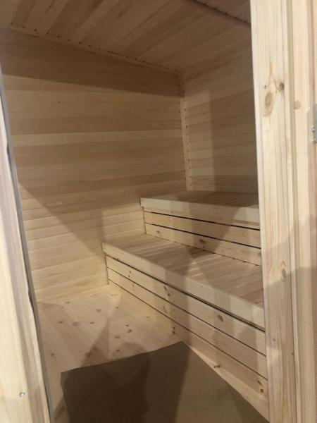 Sauna Holzsauna Holz Design Haus Outdoor Landhaus Garten 2,30x2,30x2,40